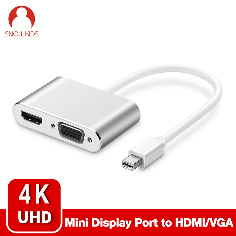 

VGA-переключатель Snowkids, разветвитель Mini DP на HDMI VGA для MacBook, для ноутбука Surface Pro/Surface Book/Surface 3/ Studio