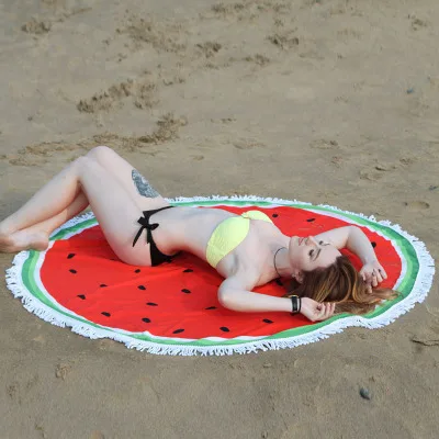 150 см летняя Большая Пицца арбуз пляжное полотенце Круглый Круг микрофибра