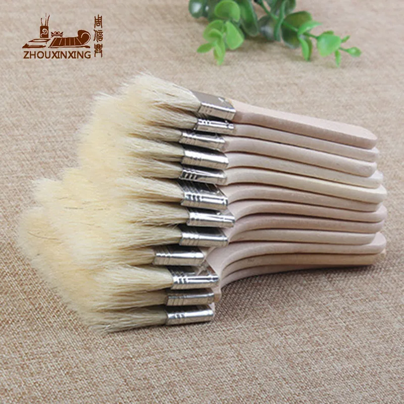 12pcs/Set,BBQ brush paint tool keyboard pig wool dust brush Kids art  Drawing Art Supplies Easy To Clean wooden cleaning brush