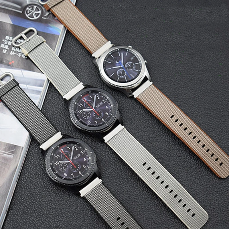 22 мм ремешок для часов Huawei Watch 2 Pro нейлоновый Samsung Gear S3 Classic Frontier с быстрой штыревой