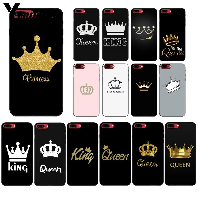 Мультяшный корона король и королева чехол для телефона iphone 12 11 Pro Max 6S 6plus 7 8plus X Xs MAX