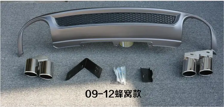 Diffuser Exhaust B ABS 4 выхода PP задний бампер диффузор с выхлопными наконечниками для Audi A4 S4 B8 2009 2010 2011 2012 2 вида стилей - Цвет: Diffuser Exhaust B