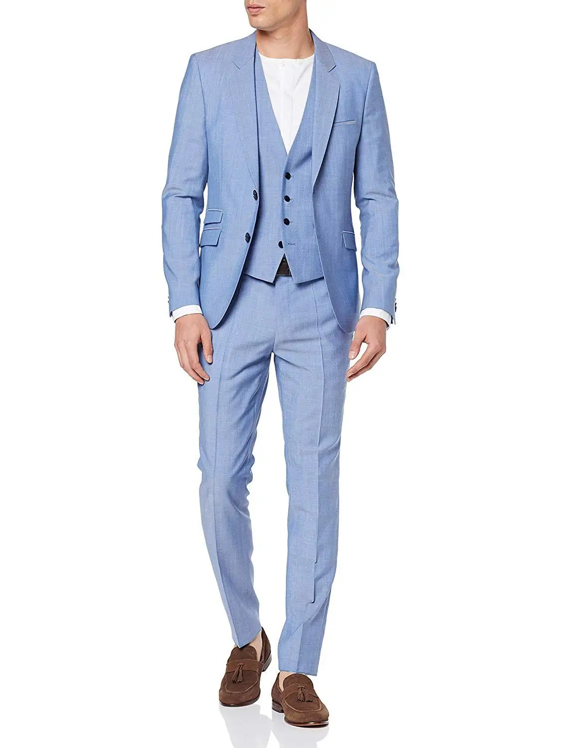 Custom Slim Fit Notc отворотом Лучший мужской костюм синий жених мужские свадебные
