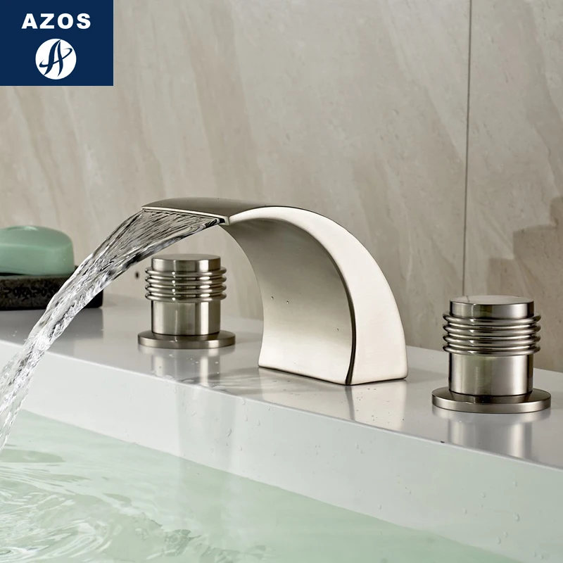 Azos Split FaucetDiscoloration водопад латунный хромированный переключатель холодной и