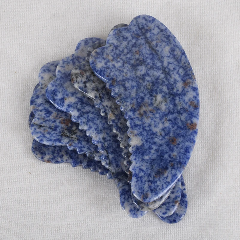 В форме расчески gua sha инструмент массаж головы Здоровье Уход за телом лицо натуральный содалит спа иглоукалывание выскабливание Исцеление Нефритовый камень