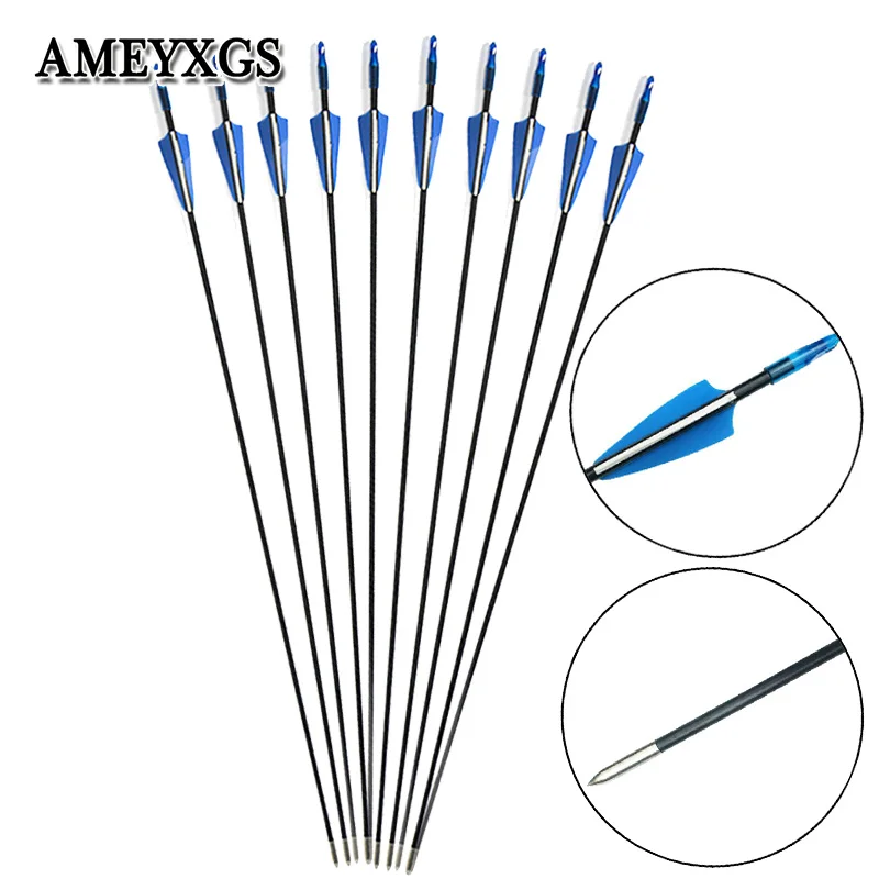 

6/12pcs Archery 31inch Fiberglass Arrow 6 cm Shield Feathers For Outdoor Hunting Bow And Arrow Shooting Accessories