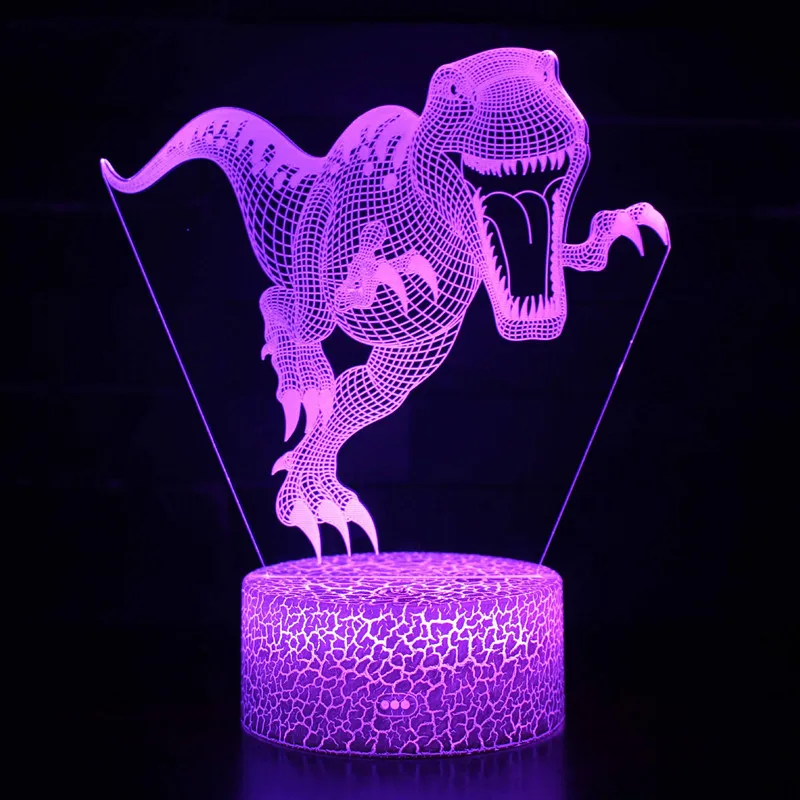 Динозавр тираннозавр рекс Стегозавр спинозавр hallorum Argentinosaurus 7 цветов Изменение 3D Оптическая иллюзия Ночной светильник лампа - Испускаемый цвет: Color Change