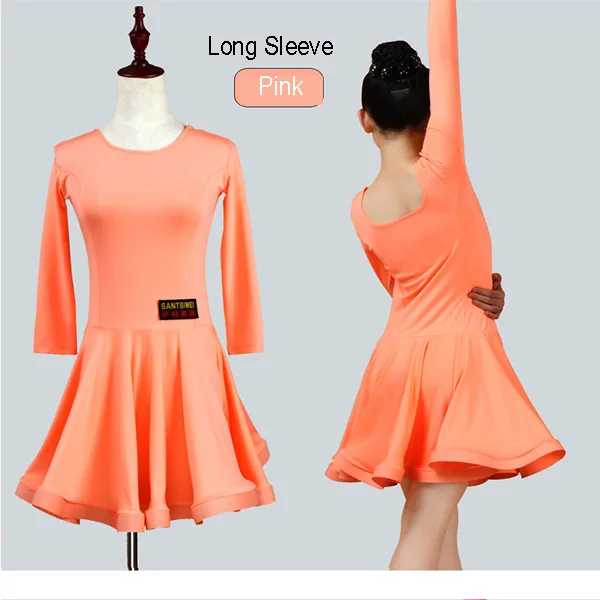 Short Sleeve Pink Новинка; платье для бальных танцев для девочек; платье для танго; Детский костюм для латинских танцев; одежда для латинских танцев; распродажа - Цвет: Short Sleeve Pink