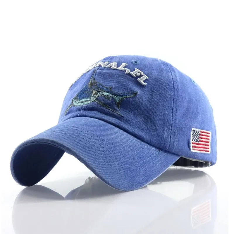 washed cotton shark golf cap fitted snapback hat adjustable size gorras casual casquette embroidery letter retro | Спорт и
