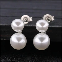 with pearls earrings for girls women 316l stainless steel earring ip plating no fade allergy free
