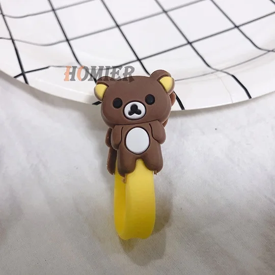 whole bear Мультфильм Кабельный органайзер катушка намотки протектор провода шнур управление маркер держатель чехол для наушников iPhone 7 8 Sansung MP3 USB - Цвет: whole bear