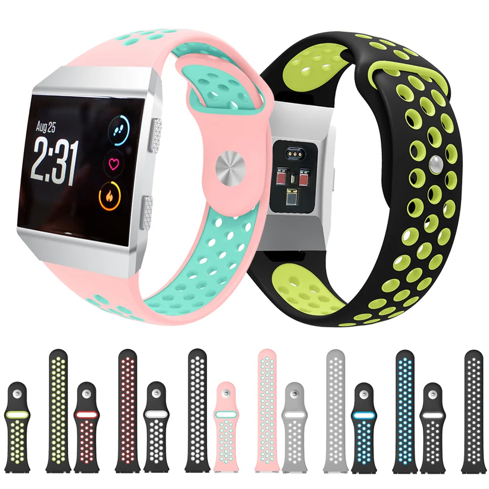 Легкие вентилируемые силиконовые спортивные часы Браслет для Fitbit Ionic Смарт часы Регулируемый сменный Браслет аксессуар