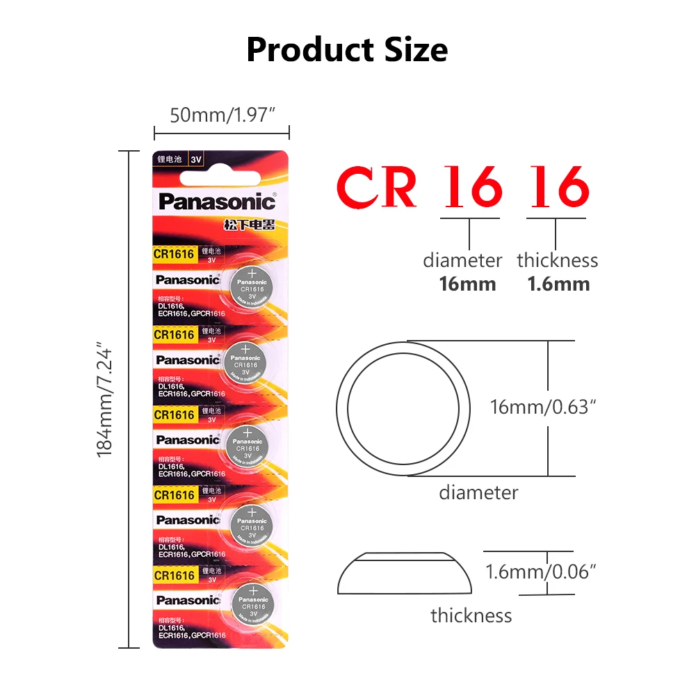 10 шт. Panasonic CR1616 cr 1616 ECR1616 GPCR1616 кнопочный Аккумулятор для часов автомобиля дистанционный ключ 3 В литиевая батарея