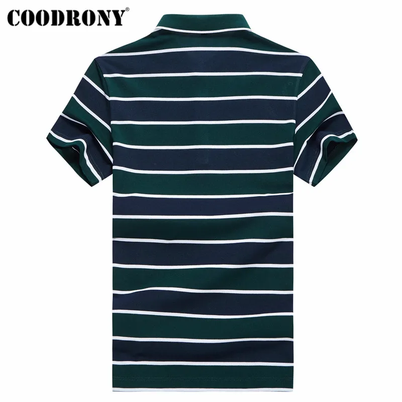 COODRONY мягкая хлопковая Футболка мужская модная классическая полосатая футболка с коротким рукавом мужская летняя Уличная Повседневная мужская футболка S95062