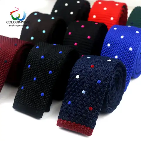 Модный мужской вязаный галстук 5,5 см в британском стиле с вышивкой для отдыха тонкий галстук в горошек мужские аксессуары галстук