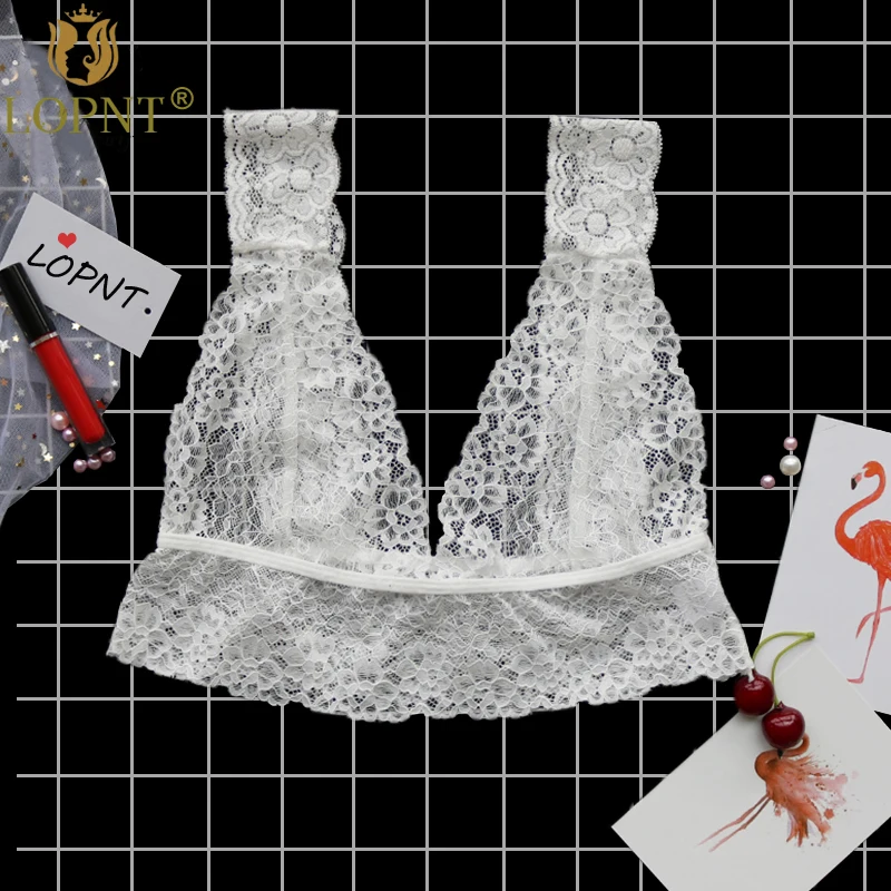 LOPNT новые сексуальные бюстгальтеры женские черный белый push up lace bralette укороченный