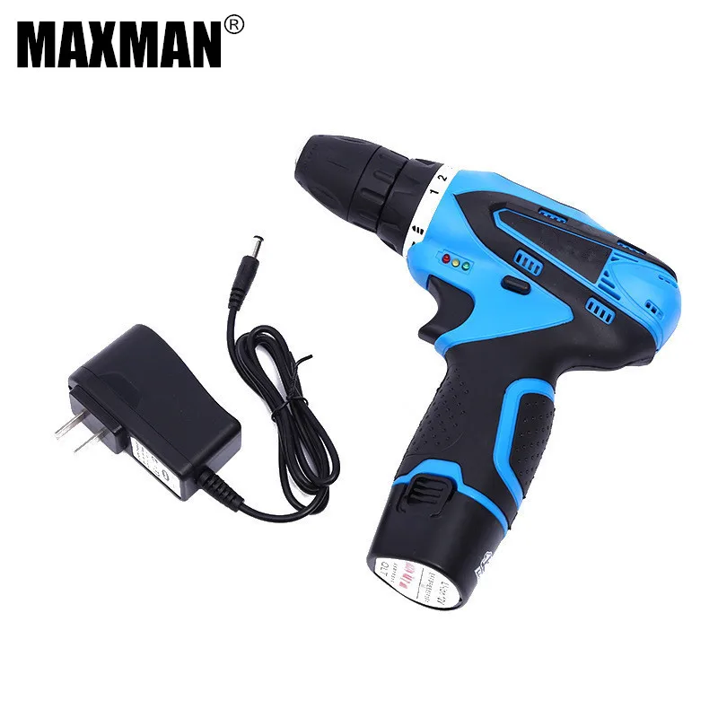 

MAXMAN 12V Cordless Drill Single Speed DIY Lithium-Ion Battery Driver Power Dremel Electric Drill Electric Tool Woodwork Drill