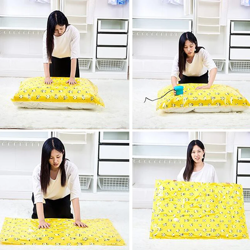 1PCS 100x80cm Creative Vacuum Compression Bag Home Daily Necessities Clothes Quilt Pillow Blanket Storage Bag Travel Sorting Bag