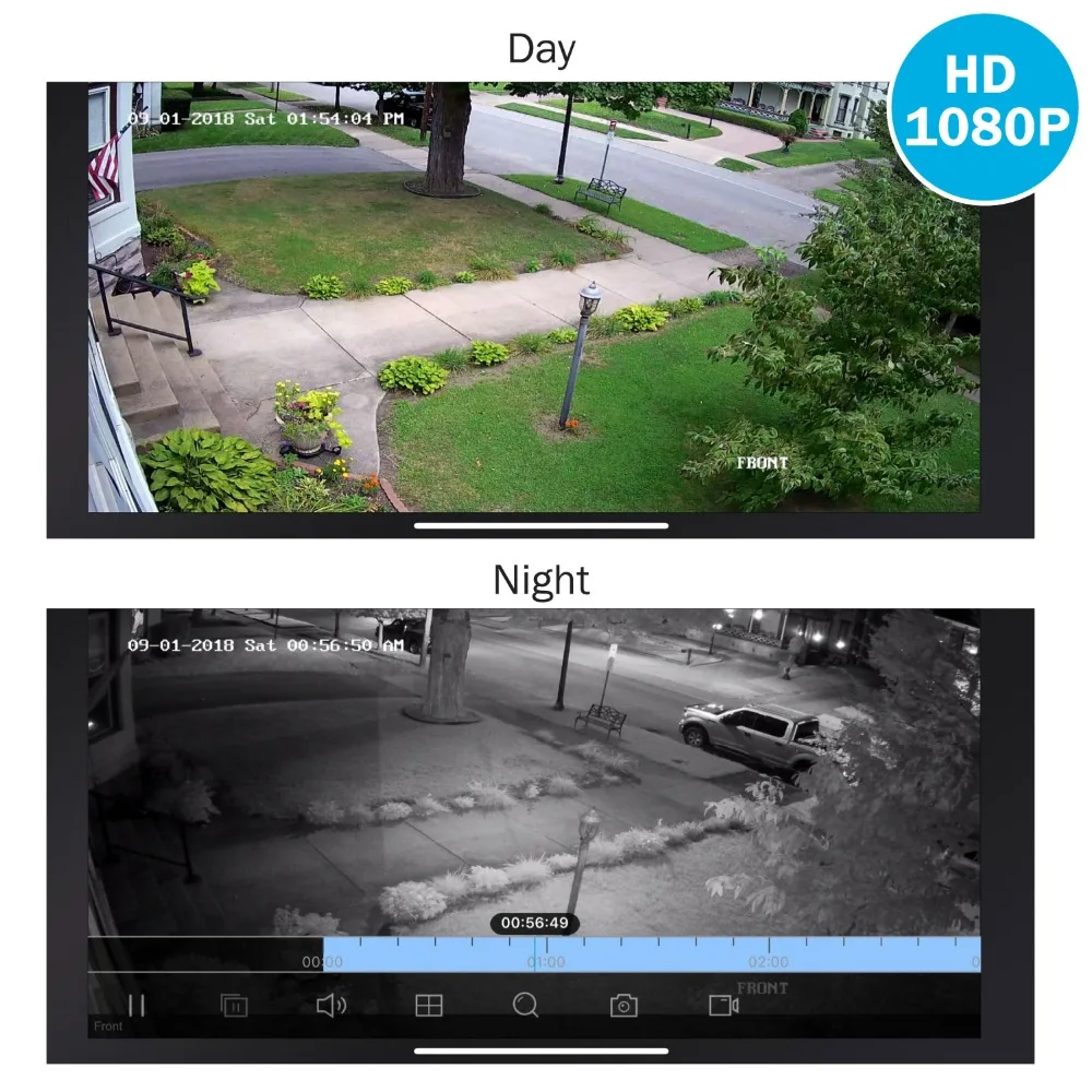 ANNKE 1080P CCTV Camera DVR System 8pcs Waterproof 2.0MP HD-TVI Black Dome Cameras Home Video Surveillance Kit Motion Detection