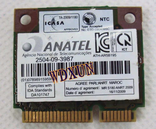 Wi-Fi- Atheros AR5B195, 150 /, Bluetooth 3, 0