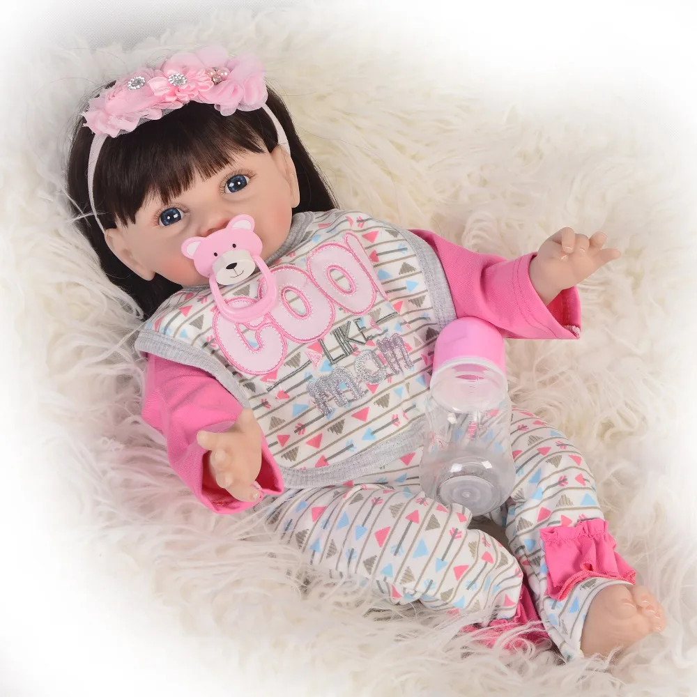 

22"55cm Reborn soft silicone vinyl babies wholesale white skin realistic bonecas Handmade fashion DIY Xmas Gifts toys for sale