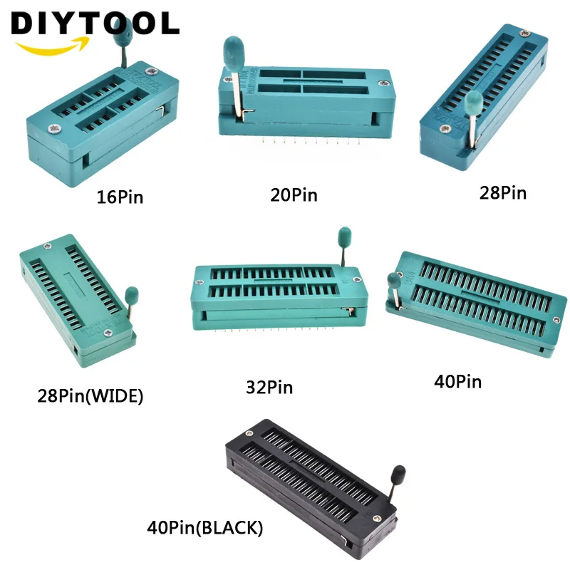 1 шт. тестовые Универсальные ZIF розетки для тестирования DIP 16pin/20pin/28Pin/32pin/40PIN