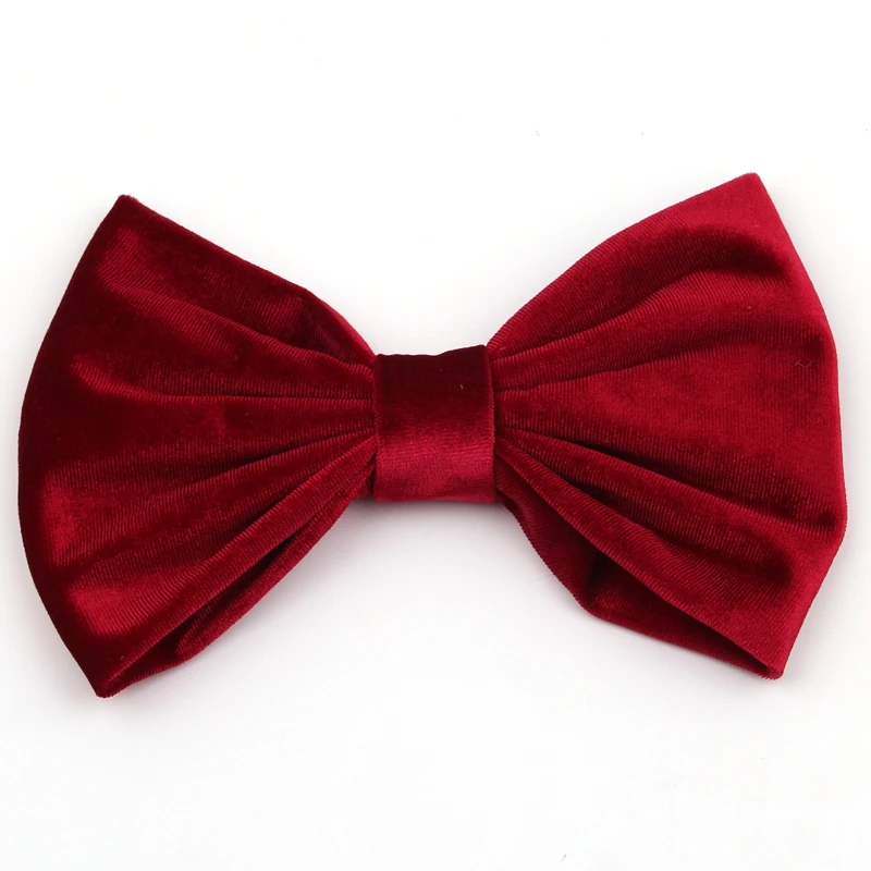 10 шт./лот Новые Вечерние бархатные детские головные уборы с большим бантом 7