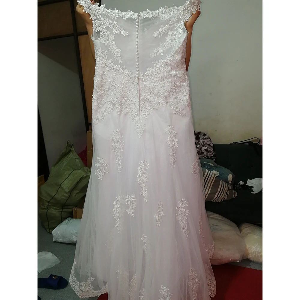 Fansmile Иллюзия Vestido De Noiva прозрачные кружевные свадебные платья Русалка тюль на заказ свадебное платье невесты FSM-457M