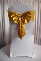 100pcs chair sash bow gold for banquet wedding party banquet big chair bow ties butterfly craft party decoration