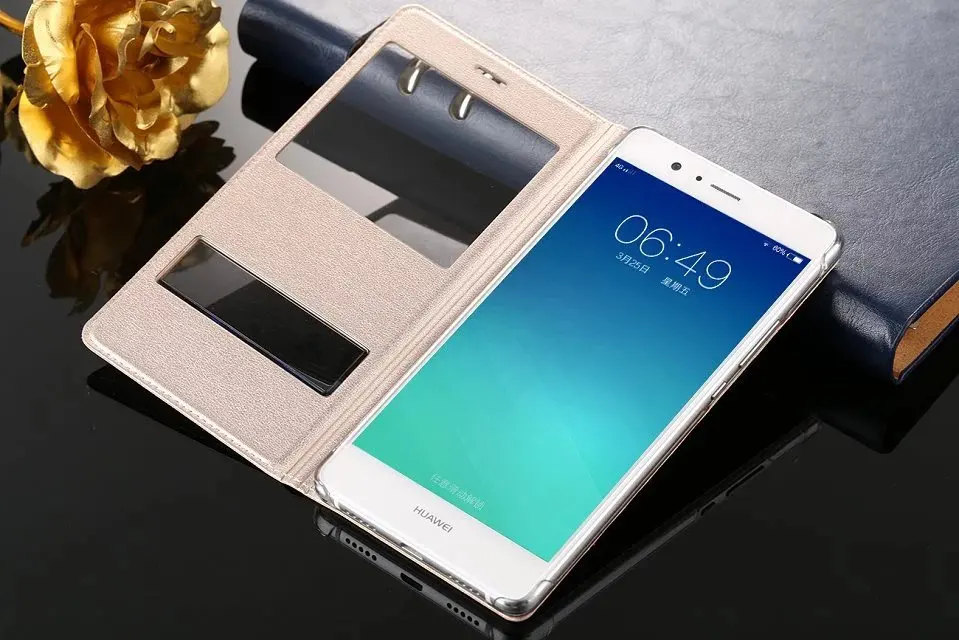 Чехол для Huawei G9 Lite P9 Dual флип-кейс с функциональным окошком крышки PU кожаный задняя