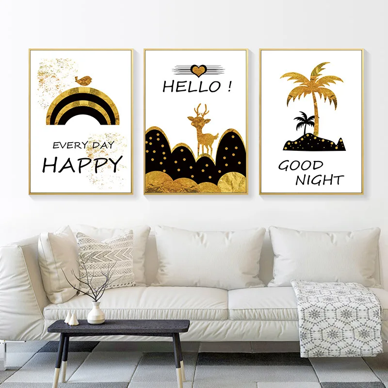 Минималистичная абстрактная Радуга кокосовое дерево холст картина плакат