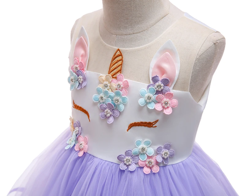 2019 Girls Dress Summer Unicorn Party Kids Dresses For Cosplay Easter Carnival Costume Princess | Детская одежда и обувь