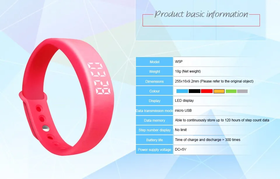 Смарт браслет W5 с шагомером монитором температуры и сна умный фитнес трекером