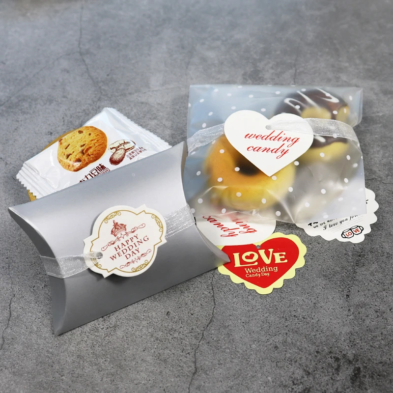 100 шт. высококлассные подарочные бумажные бирки счастливый день свадьбы выпечки