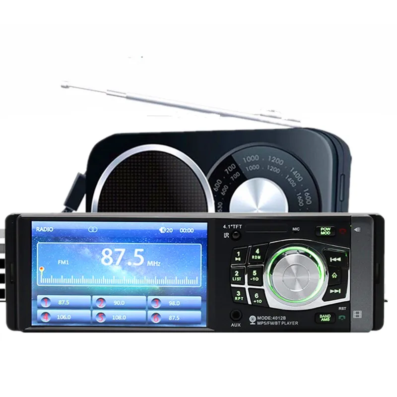 AZGIANT Автомобильный мультимедийный плеер с 4 1 дюймов HD цифровой Экран Bluetooth FM радио