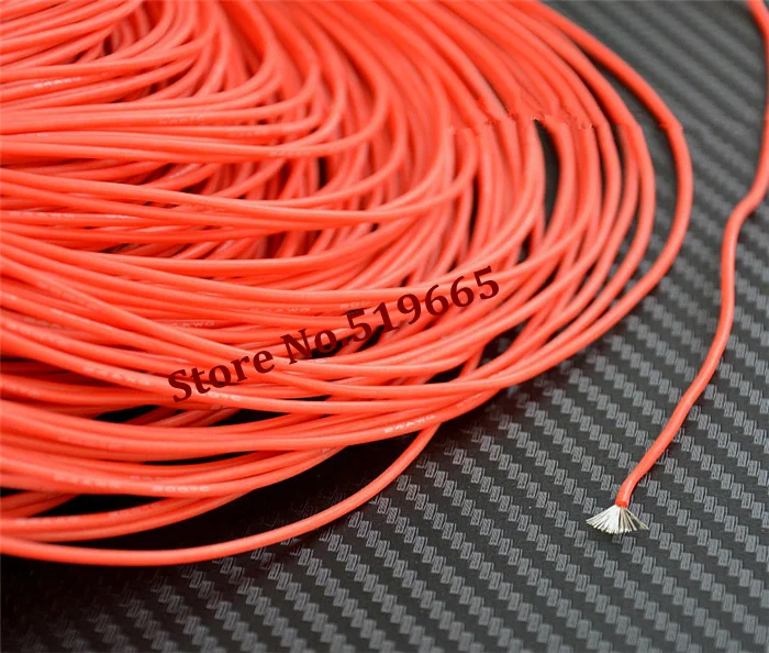 Мягкий силиконовый кабель 24AWG Красного/черного/желтого/синего цвета для