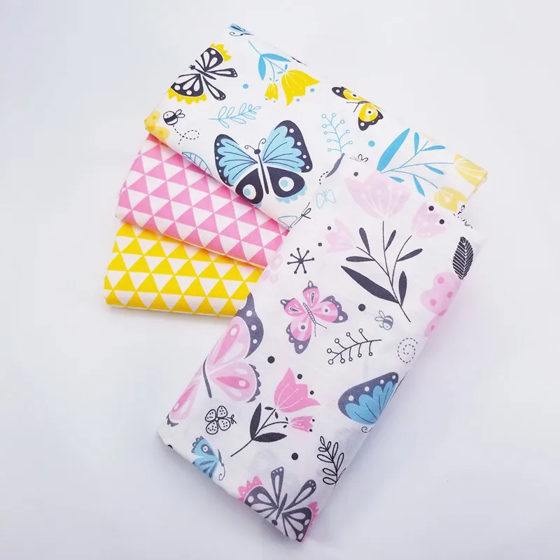 Ткань из твила и хлопка с принтом бабочки ткань для пэчворка хлопковая сделай сам