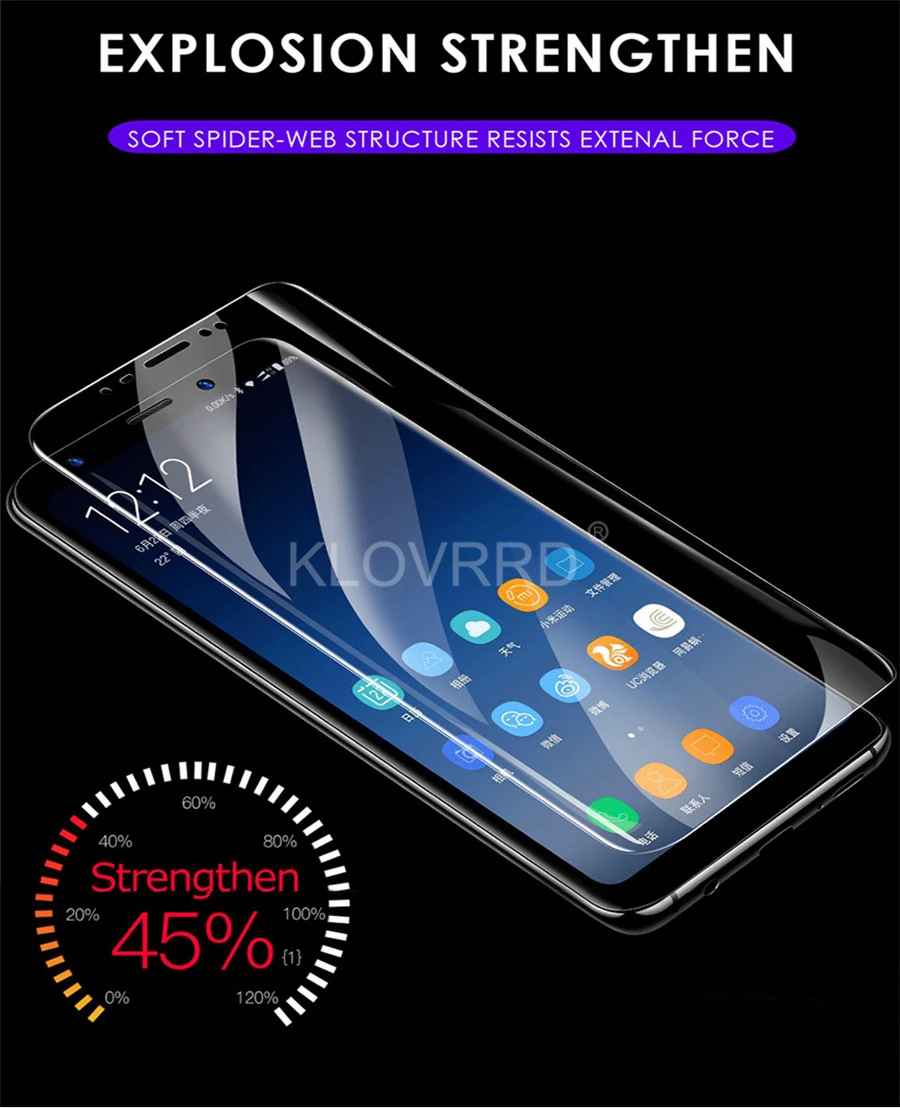 KLOVRRD мягкий Полноэкранный протектор для samsung Galaxy A9 A8 A6 Plus A3 A5 A7 Гидрогелевая пленка ТПУ Силиконовая наклейка