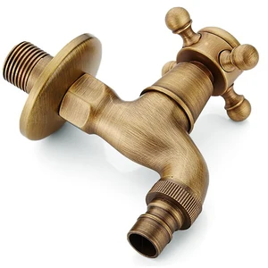 Античная латунная стиральная машина с длиннымкоротким одним отверстиемОбычный смеситель, одиночный холодный кран, кран для биде, декоративное оформление