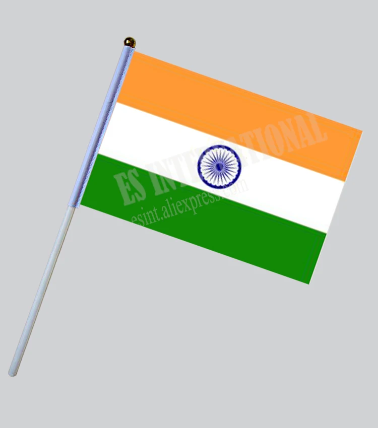 

India Hand Flag National Hand Flag 14*21cm Polyester Small Size Flying Banner Custom Hand flag