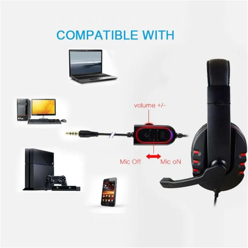 CARPRIE новая игровая гарнитура Голосовое управление проводное Hi-Fi качество звука для PS4 черный+ красный