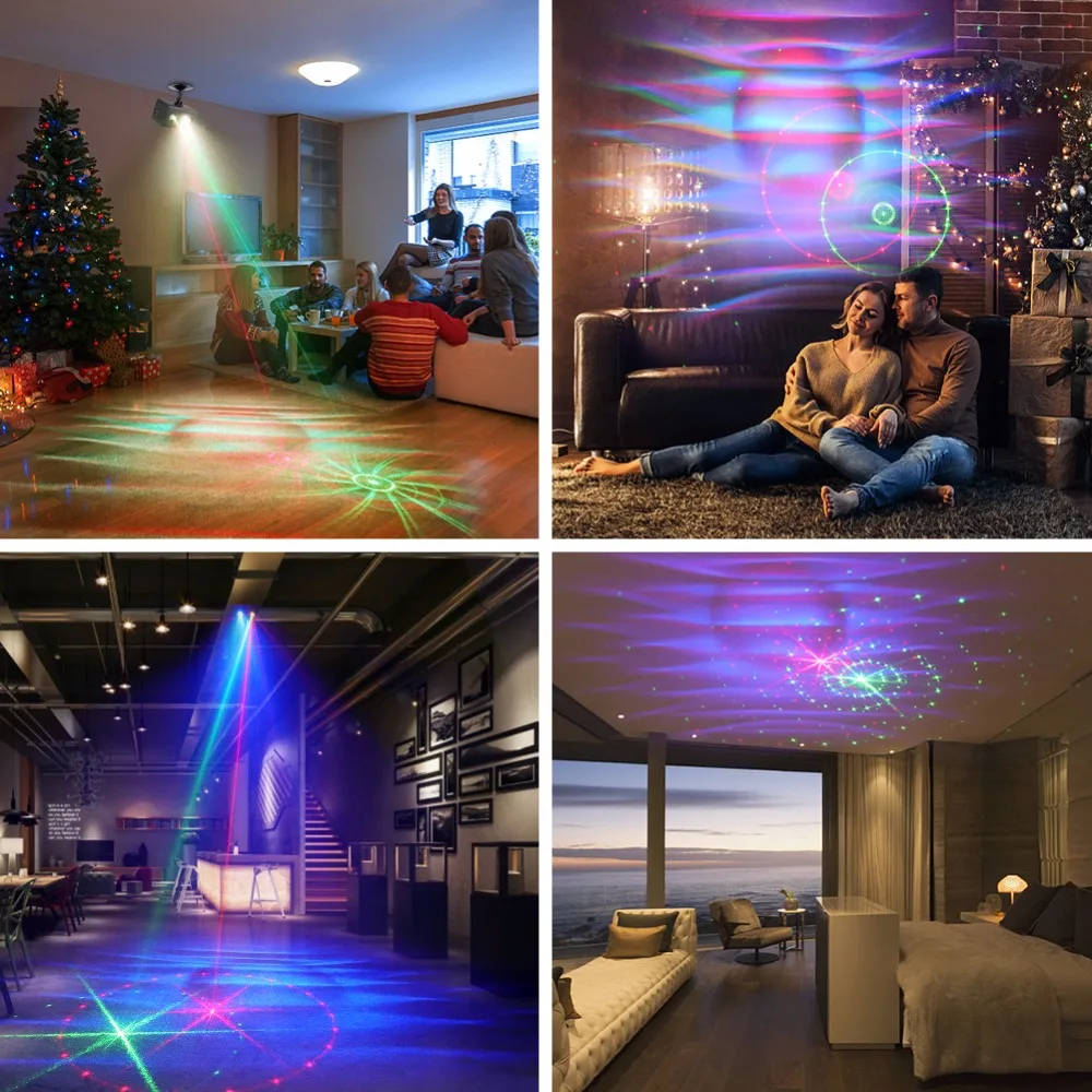 SUNY Aurora Effect 12RG Patterns лазерный проектор w/RGB Galaxy LED свет для вечеринки клубный Бар