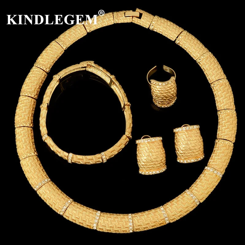 Женский набор ювелирных изделий Kindlegem ожерелье серьги кольцо браслет для