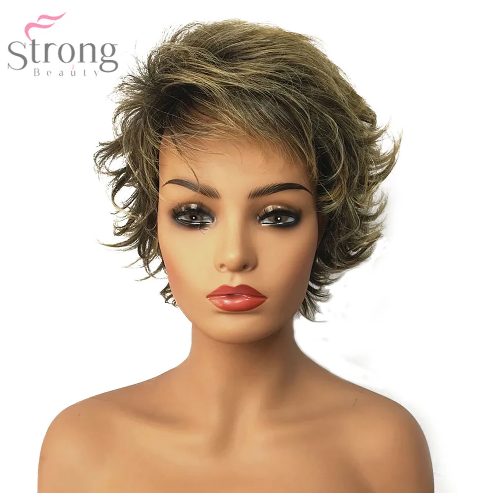 StrongBeauty женский синтетический парик без косточек коричневый/светлый микс