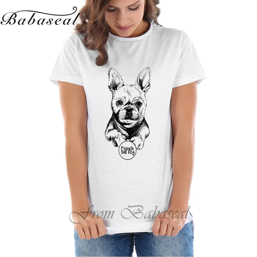 Babaseal Милая летняя футболка вектор портрет французского бульдога изолированный