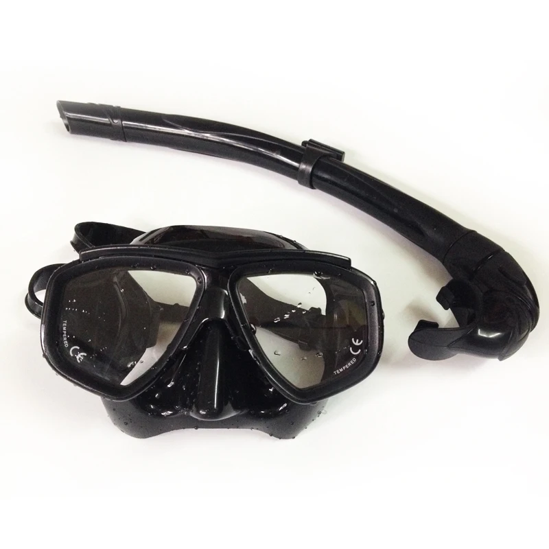 Маска для дайвинга набор подводного плавания оборудование силиконовая черная