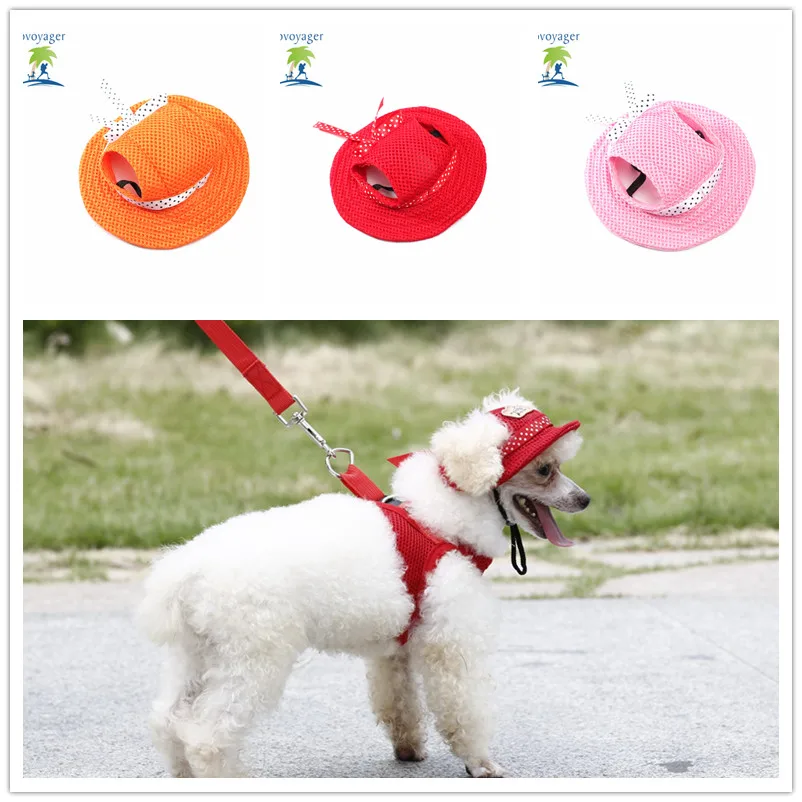 Сетчатая дышащая Солнечная шапочка с отверстиями для ушей маленьких собак и