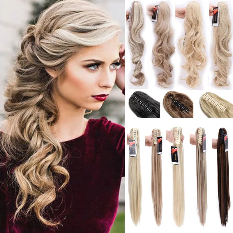 SNOILITE, 12 дюймов, синтетические, сделай сам, волосы, черные, коричневые, косички, коготь на конском хвосте, на заколках, волосы для наращивания, конский хвост, шиньоны