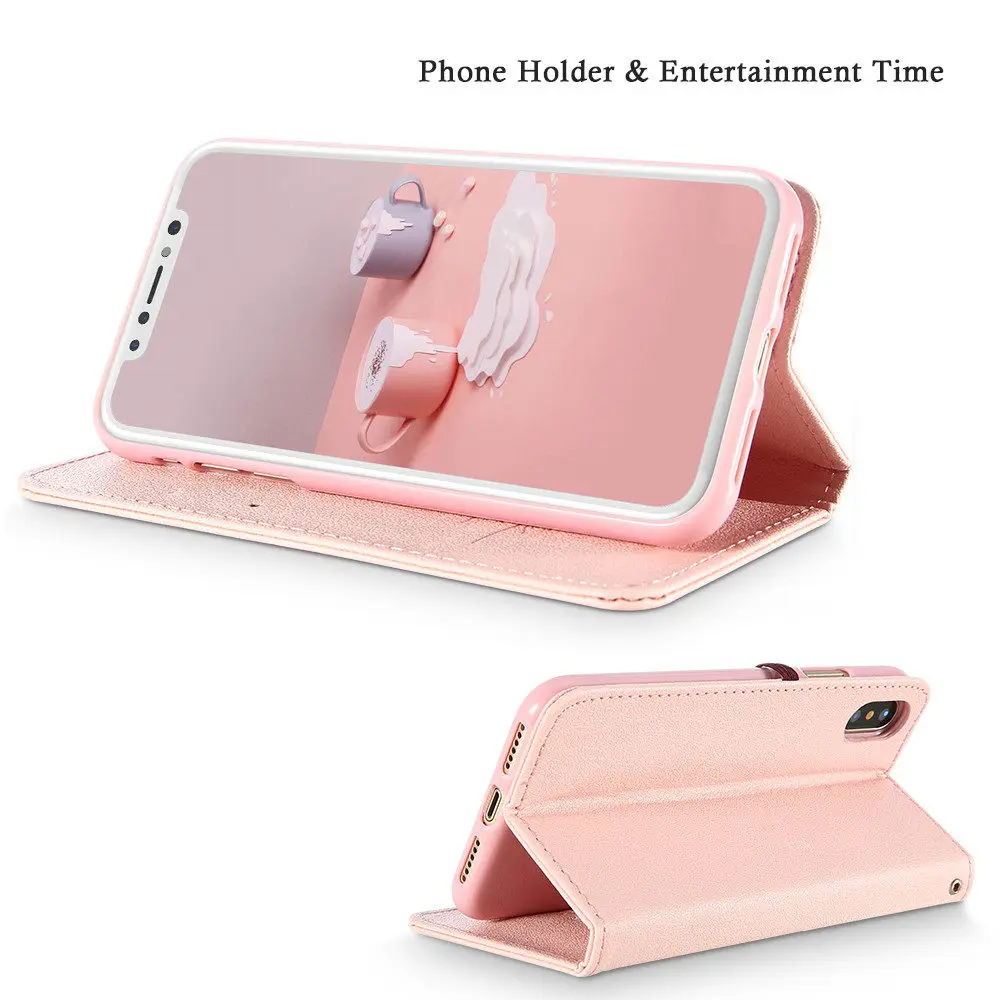 Kisscase кожаный чехол для iPhone X 8 плюс телефон Чехол Флип PU 6 S 7 Plus карты Слоты случай