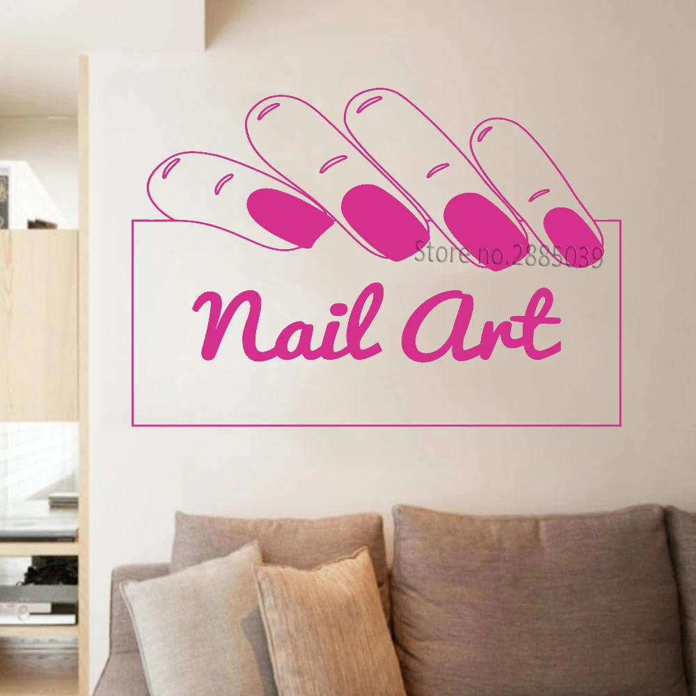 Nail Art Signage Наклейка на стену маникюрный салон наклейки магазина стекло окна двери
